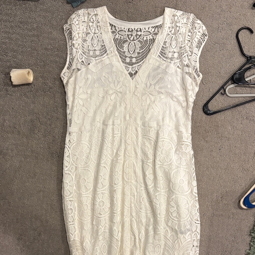 Express Ivory Lace Maxi Dress